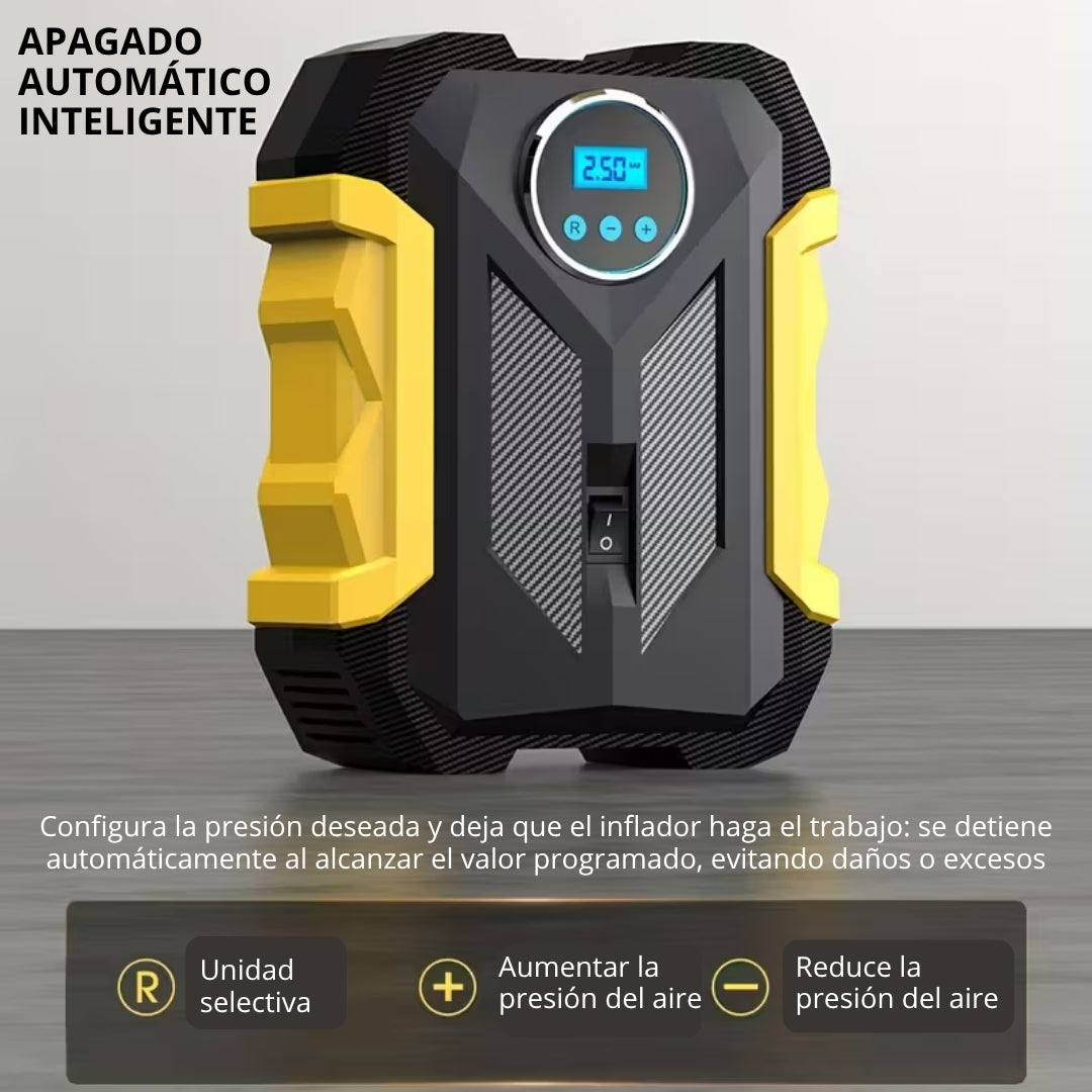 🏕️ Perfecto para viajes, aventuras y el día a día 🌄 Compresor portátil digital ⚡