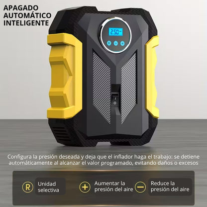 🏕️ Perfecto para viajes, aventuras y el día a día 🌄 Compresor portátil digital ⚡