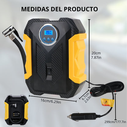 🏕️ Perfecto para viajes, aventuras y el día a día 🌄 Compresor portátil digital ⚡
